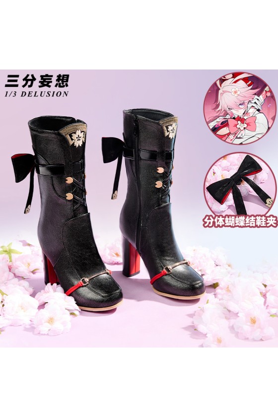 1/3 Delusion Honkai Star Rail Evanescia Cosplay Shoes Black Boots